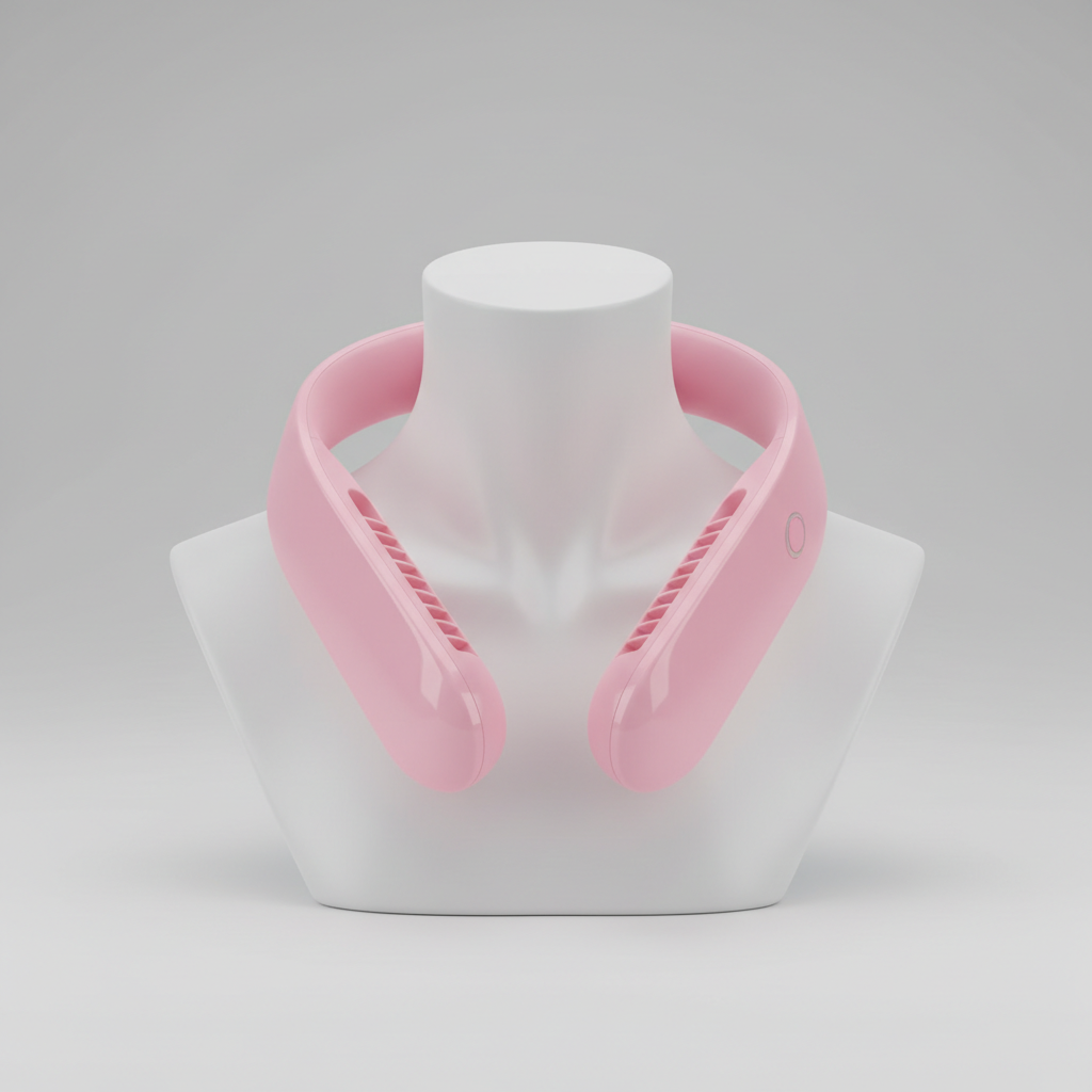 Wearable Bladeless Neck Fan in Pink