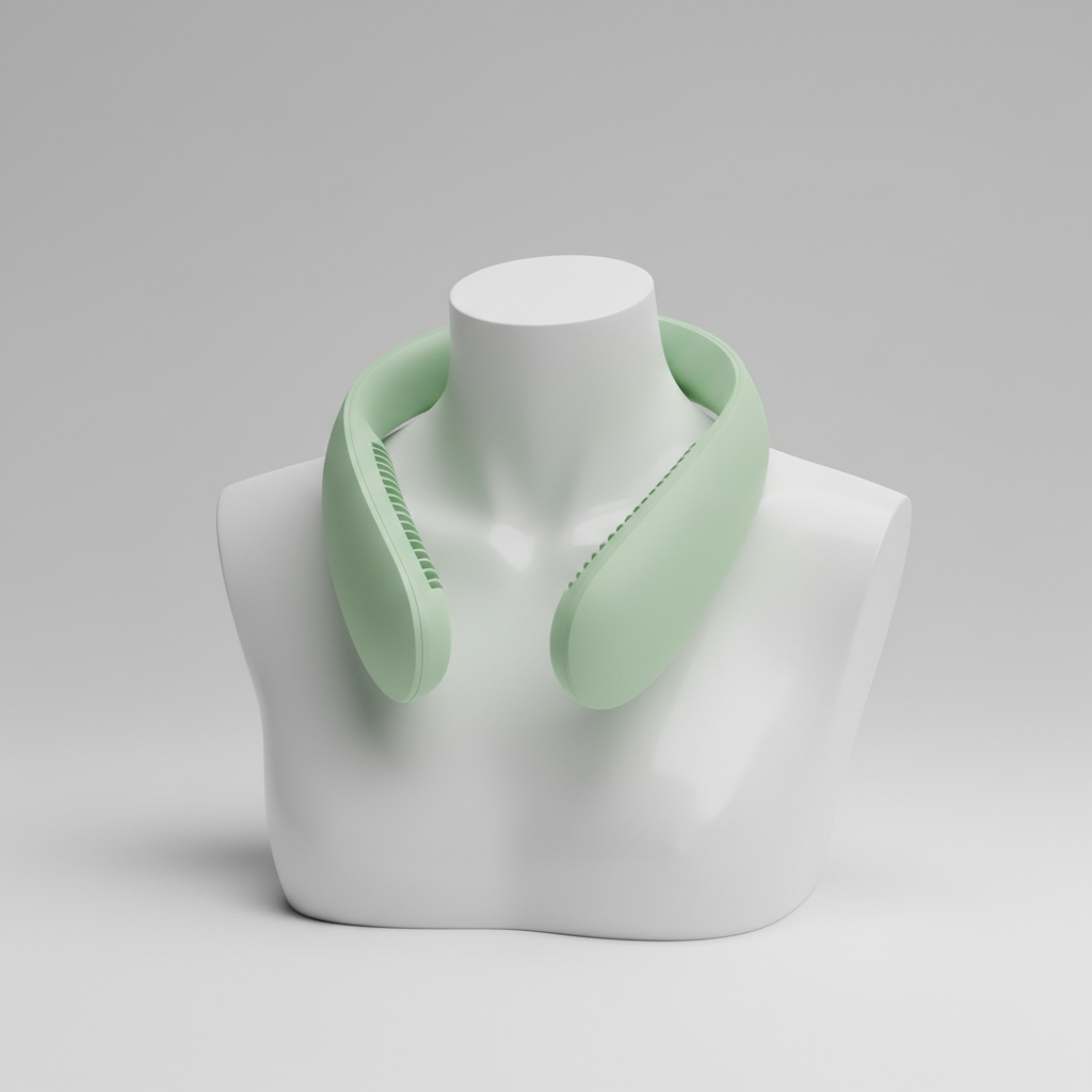 Wearable Bladeless Neck Fan in Light Green