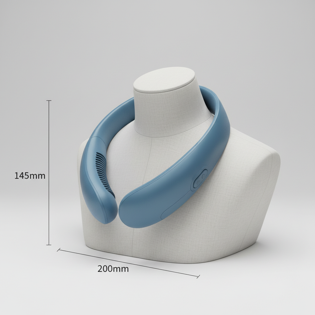 Wearable Bladeless Neck Fan in Blue